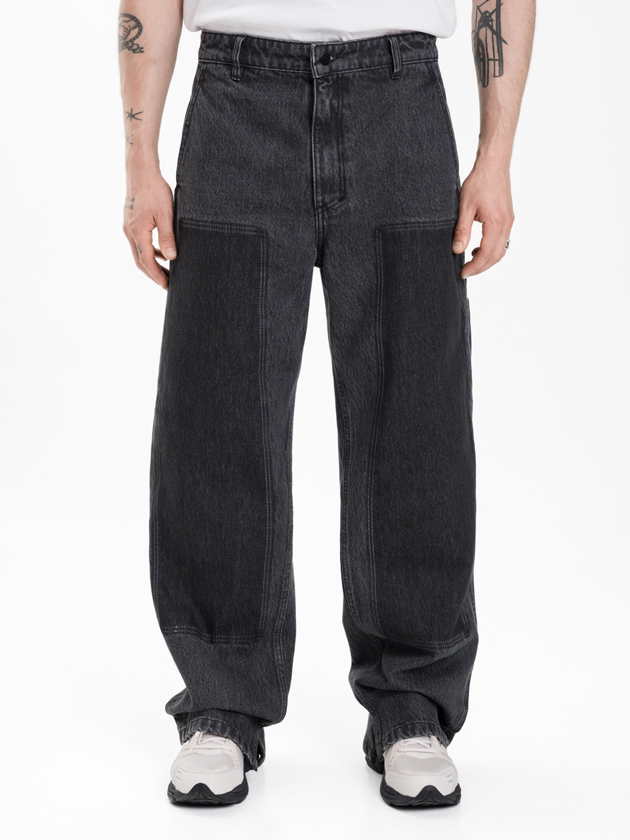 Offset jeans patchless gray