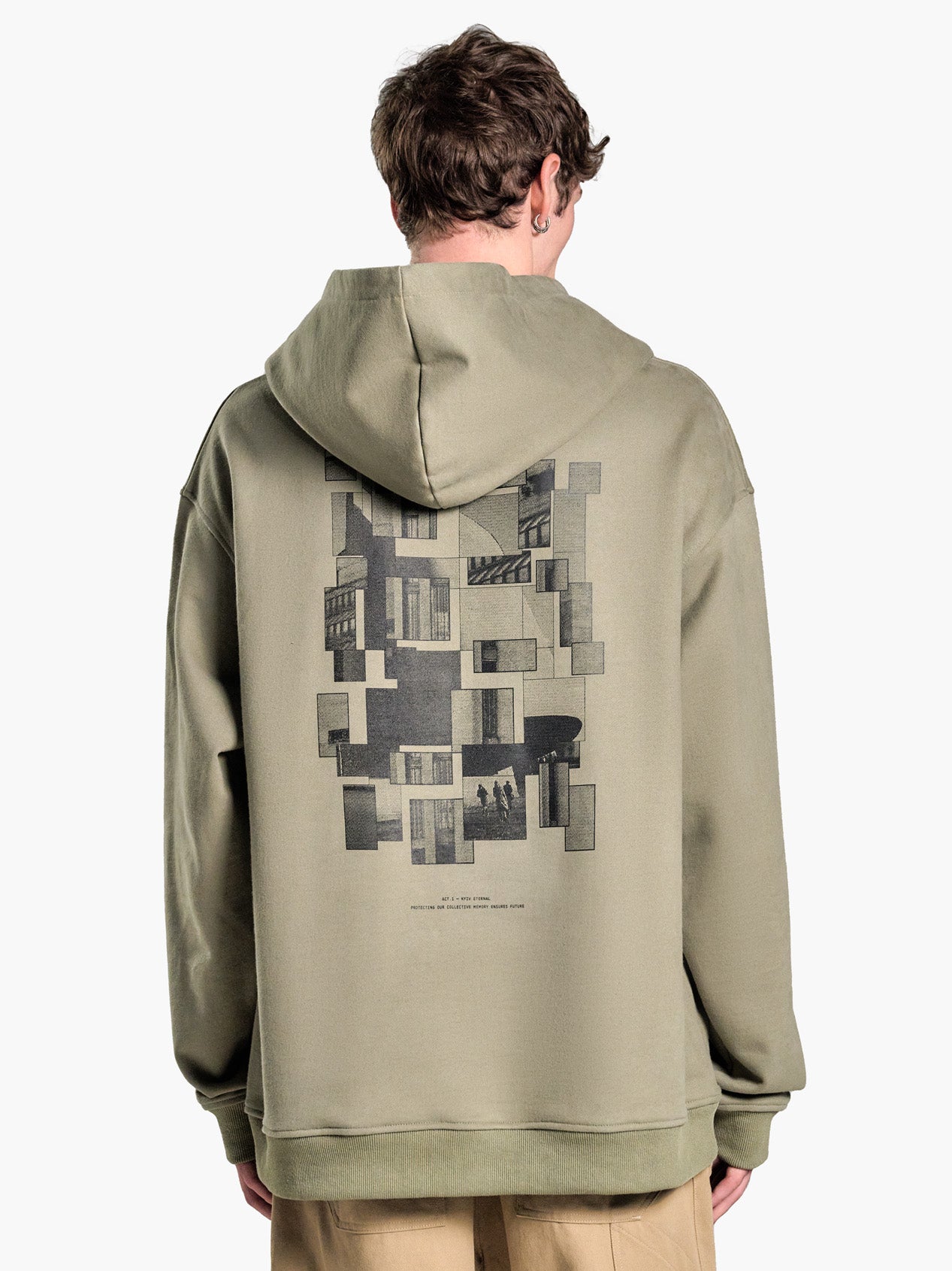 TRAPEZOID HOODIE "MONUMENT" GREEN