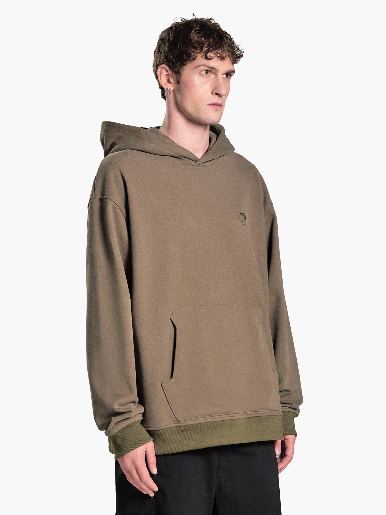 TRAPEZOID HOODIE "MONUMENT" KHAKI