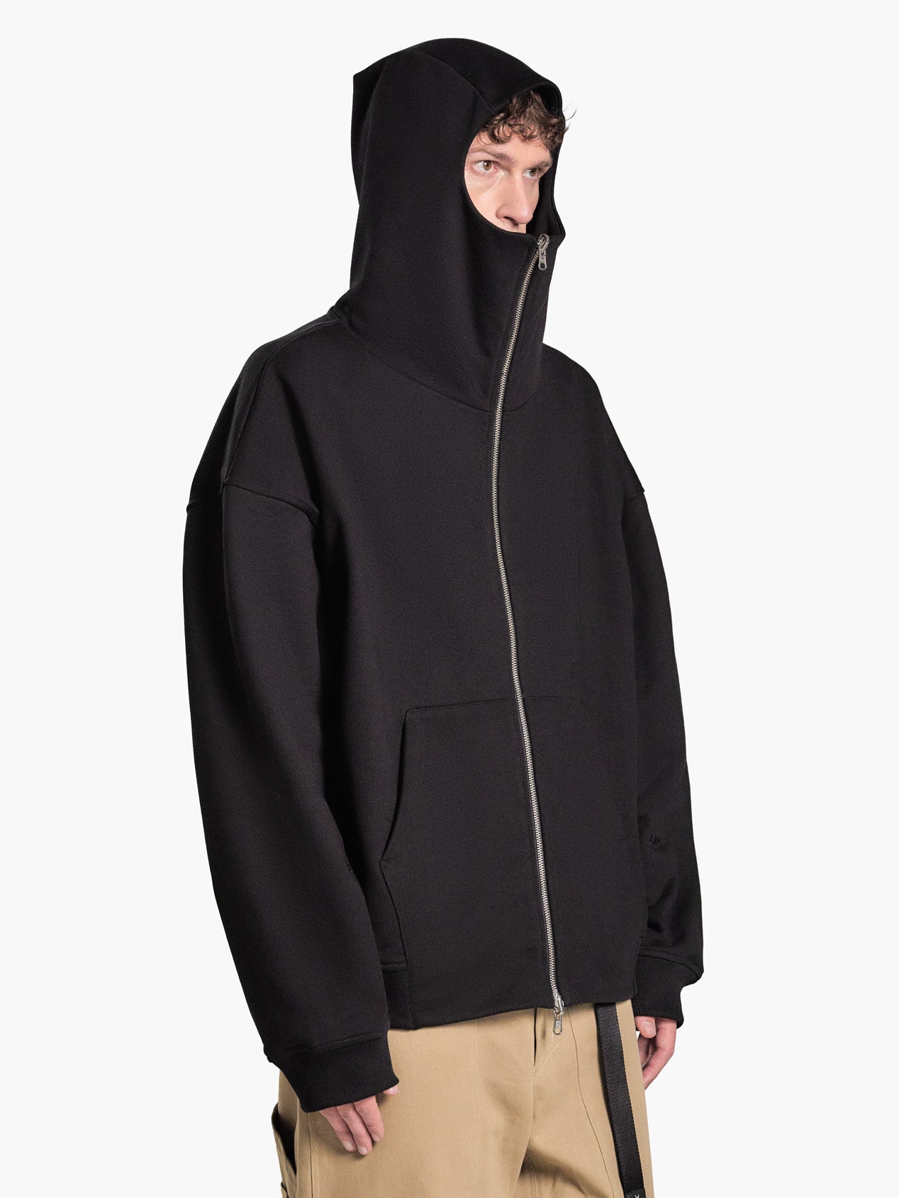 Full zip oversized hoodie black