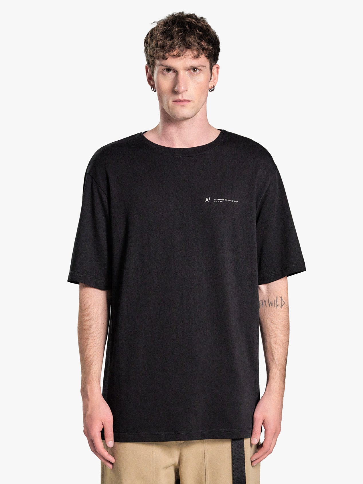 OVERLAP COLLAR T-SHIRT BLACK