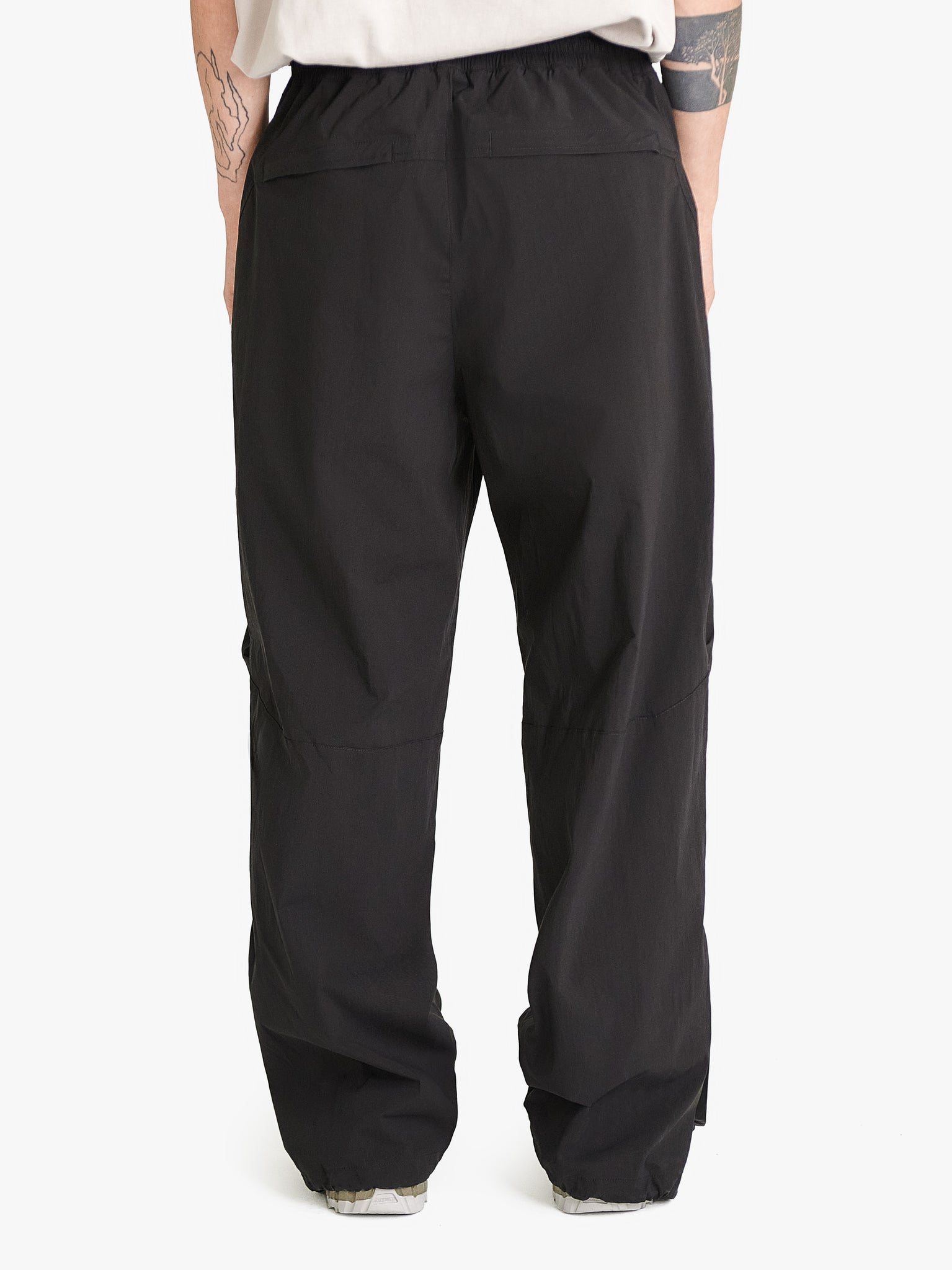Pleat track pants black