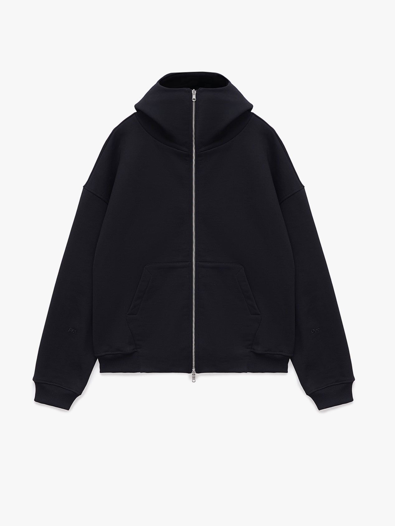 FULL ZIP OVERSIZED HOODIE BLACK