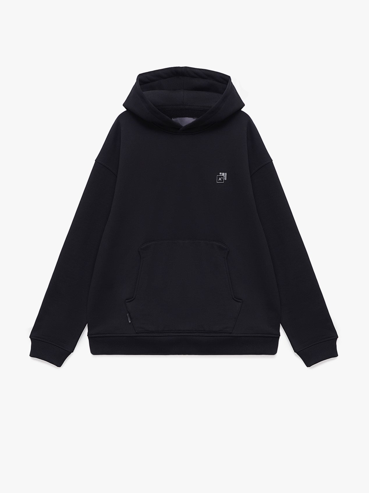 TRAPEZOID HOODIE "MONUMENT" BLACK